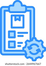 Ilustração do vetor de cor azul do ícone de gerenciamento de inventário