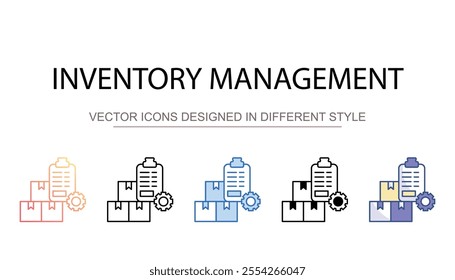 Inventory Management icon design with white background stock illustration