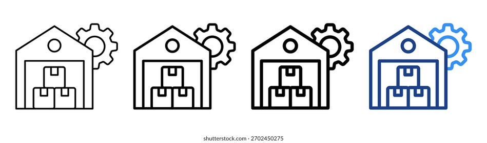 Ícone de Gerenciamento de Inventário Conjunto de Coleta de Outline Diferente