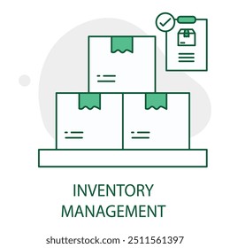  Ícone Gerenciamento de Inventário com traço editável. Controle de estoque, rastreamento de estoque