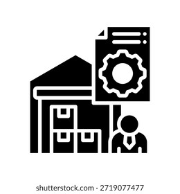 Ilustración vectorial de glifos de icono de gestión de inventario