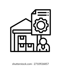 Ilustração do vetor de linha de ícone do Inventory Management