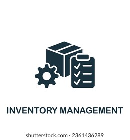 Inventory management icon. Monochrome simple sign from operation management collection. Inventory management icon for logo, templates, web design and infographics.