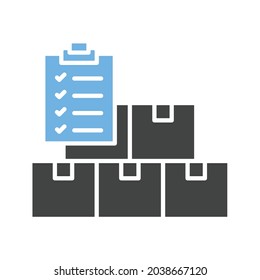 Imagen vectorial de icono de administración de inventario. También se puede usar para emprendedores. Adecuado para aplicaciones móviles, aplicaciones web y medios impresos.