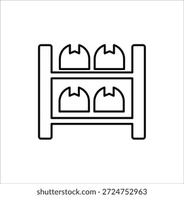 ícones de gerenciamento de inventário. ilustração de vetor de linha simples
