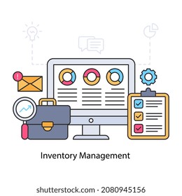 Inventory management illustration in unique design