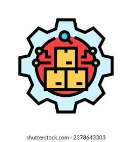 inventory management logistic manager color icon vector. inventory management logistic manager sign. isolated symbol illustration