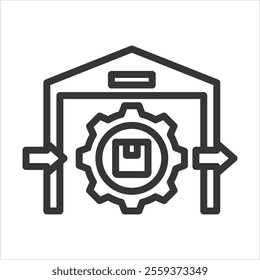 Inventory Management Outline Icon Vector Illustration