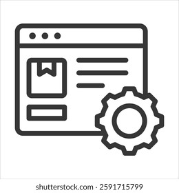 Inventory Management Outline Icon Vector Illustration