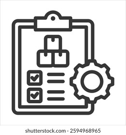 Inventory Management Outline Icon Vector Illustration