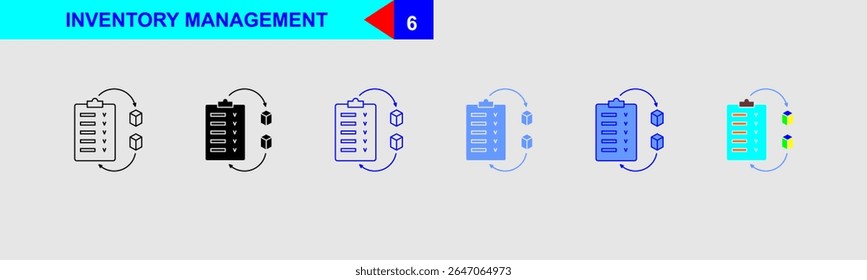 Inventory Management Process Production Icon Set