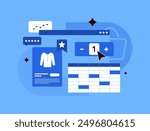 Inventory Management Software concept. Marketplace Seller Dashboard. CRM business management for distributors and wholesalers. Seller interface of e-commerce online store modern vector illustration