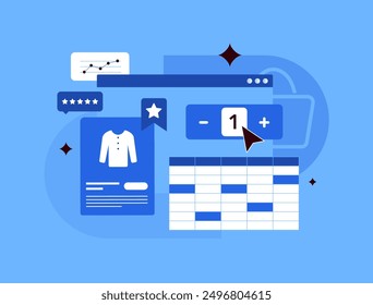 Inventory Management Software concept. Marketplace Seller Dashboard. CRM business management for distributors and wholesalers. Seller interface of e-commerce online store modern vector illustration