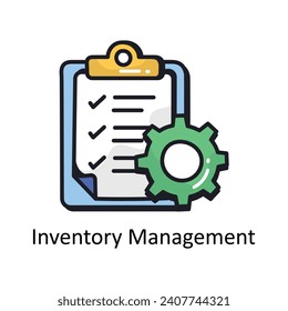 Inventory Management vector filled outline doodle Design illustration. Symbol on White background EPS 10 File 