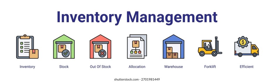 Inventory Management web banner icon element for design in a collection