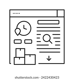 inventory movement history report line icon vector. inventory movement history report sign. isolated contour symbol black illustration