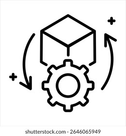 Ícone de otimização de inventário Conceito de vetor de ilustração
