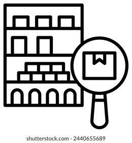 Inventory Optimization icon line vector illustration