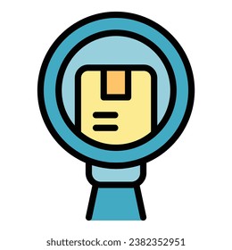 Inventory optimization icon outline vector. Digital management. Control product color flat