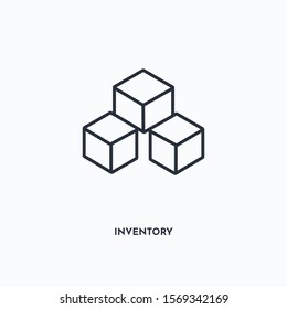 inventory outline icon. Simple linear element illustration. Isolated line inventory icon on white background. Thin stroke sign can be used for web, mobile and UI.