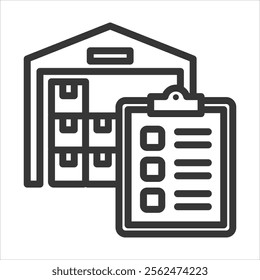 Inventory Outline Icon Vector Illustration