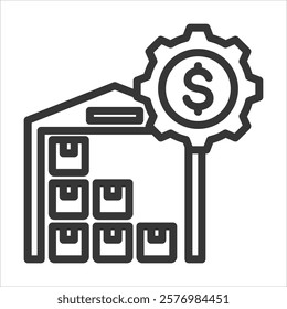 Inventory Outline Icon Vector Illustration