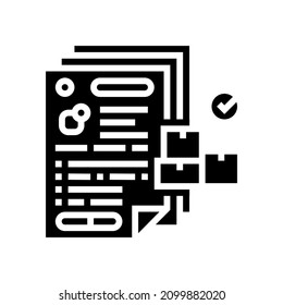 inventory paperwork glyph icon vector. inventory paperwork sign. isolated contour symbol black illustration