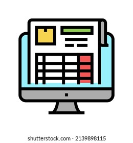 inventory report color icon vector. inventory report sign. isolated symbol illustration