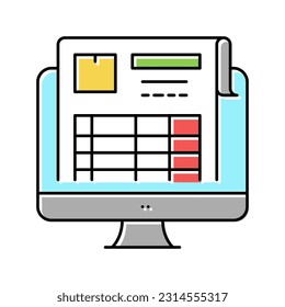 inventory report color icon vector. inventory report sign. isolated symbol illustration