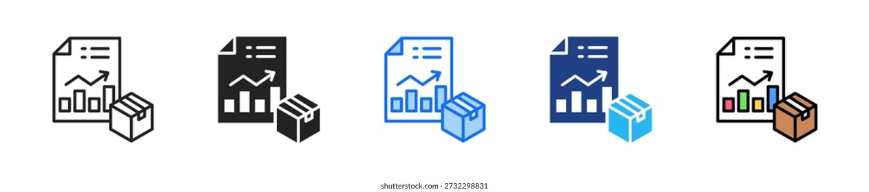 Inventory Report Icon Set Multiple Style Collection