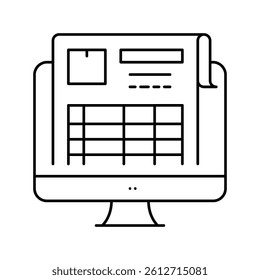 inventory report line icon vector. inventory report sign. isolated contour symbol black illustration