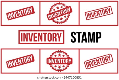 Inventory Rubber Stamp Set Vector