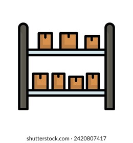inventory shelves icon with white background vector stock illustration
