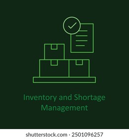 Inventory and Shortage Management icon with Editable Stroke.