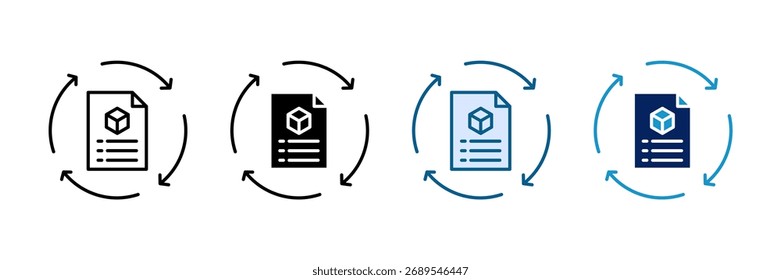 Conjunto de iconos de sincronización de inventario Colección de estilos múltiples