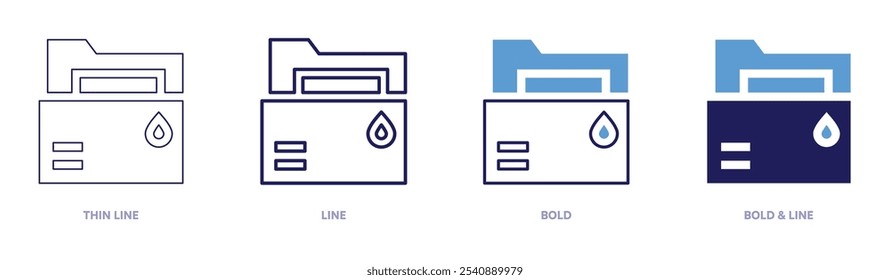 Inventory tracker icon in 4 different styles. Thin Line, Line, Bold, and Bold Line. Duotone style. Editable stroke.