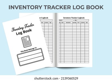 Interior del diario de seguimiento de inventario. Verificador de información de inventario y cuaderno de seguimiento de productos. Interior de un cuaderno. Plantilla de diario de comprobador de inventario esencial para el negocio.