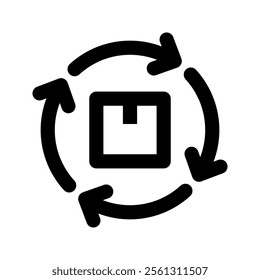 Inventory turnover icon vector illustration. Simple line style