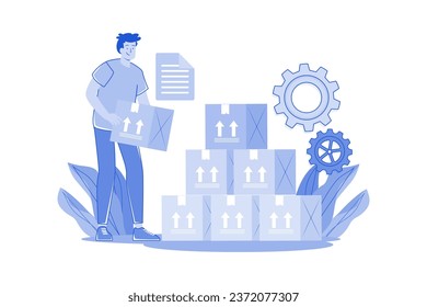 Inventory Unit Illustration concept. A flat illustration isolated on white background