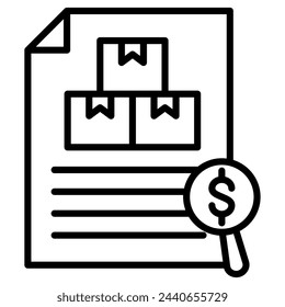 Inventory Valuation icon line vector illustration