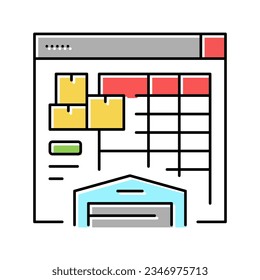 inventory value report color icon vector. inventory value report sign. isolated symbol illustration
