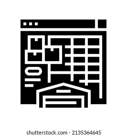 vector de icono de glifo de informe de valor de inventario. signo de informe de valor de inventario. símbolo de contorno aislado ilustración negra