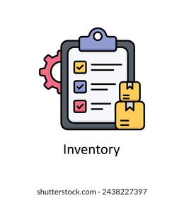 Inventory vector filled outline icon design illustration. Manufacturing units symbol on White background EPS 10 File