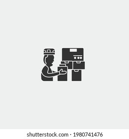 Signo de ilustración de icono de vector de inventario