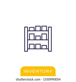 inventory vector line icon on white
