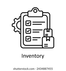 Inventory vector outline icon design illustration. Manufacturing units symbol on White background EPS 10 File