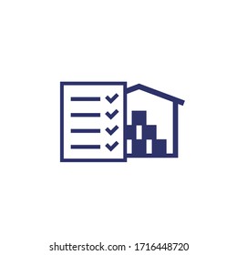 inventory, warehouse and checklist icon
