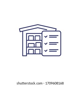 inventory, warehouse and logistics line icon