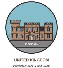 Inverness. Cities and towns in United Kingdom. Flat landmark