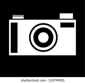 Inverse Camera Silhouette Vector Icon - Image - Background